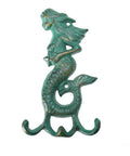 Premium Cast Iron Mermaid Wall Hook With Solid Metal Finish Totally Awesome Vintage Nautical Coat And Towel Hanger, 160mm tall.