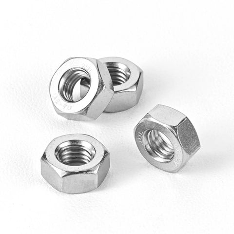 M4 stainless hex nuts, 304 stainless steel, bright finish, 4-pack for boats, dock, car