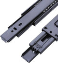 Smooth Glide Full Extension Drawer Slides With Buffer Rebound And Hydraulic Guide Three Section Drawer Rails For Home Cabinets No Tools Quick Release Easy Pull Out Access 14 Inch Long, black steel