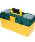 Heavy Duty Plastic Handheld Toolbox With Rugged Ergonomic Handle For Storing Hardware And Gear Making The Daily Grind Easy Around The Home Garage Or Job Site.