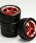 Drift Ready CNC Metal Wheels With 65mm Drift Tires And 12mm Hex Hub For One Tenth Scale RC Cars Upgrade Parts Kit