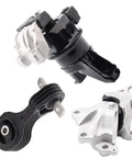 Set Of 3 Engine Motor Mount And Transmission Mount Kit For 2012 Through 2015 Civic 1.8L Coupe And Sedan, black and silver mounts