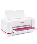 Gemini II Electric Die Cutting And Embossing Machine With Pause And Rewind, 9x12.5 Inch Cutting Platform, White open tray