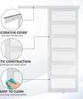 42x84 Inch White PVC Sliding Barn Door With Hardware Kit And Pull Waterproof Acrylic Pane Translucent Lightweight Plastic Panel