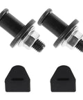 Rock Solid Black Tailgate Striker Bolt With Bushing Replacement Kit Prevents Pickup Truck Gate Rattle And Loose Movement Stops Jiggling Noises Keeps Rear Latch Locked Tight Securely Fits Various Makes Models Light Duty Vehicles Easy Install black steel bolt and bushing set