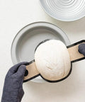 Complete Bread Baking Kit With 12 Inch All Metal Pan And Domed Lid For Fast Steam Bake shown with dough ready to bake