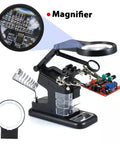 Rechargeable LED Work Light With Magnifier And Stand And Secure Clamp For Mechanics Soldering And Electronics Repair