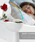 Round Toilet Seat Decor for Home Bathroom featuring rose design and quiet closing feature, fits standard toilets.