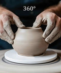 Heavy Duty Eight Inch Clear Acrylic Lazy Susan Turntable Smooth Rotation Kitchen Countertop Organizer And Pantry Storage Spinner No Hassle Quick Setup Today, close-up of potter shaping clay.