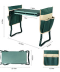 Upgraded Garden Kneeler And Seat With Thickened And Widened Soft Kneeling Pad Heavy Duty Foldable Gardener Stool With Two Tool Pouches