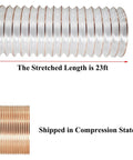 Heavy Duty 1.5 Inch Clear Polyurethane Dust Collection Hose With Hose Clamps Flexible Air Tubing For Shop Vacs, 23 ft stretched length.