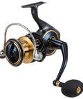 Saltiga Spinning Reel Saltwater Big Game Ready Model SALTG10000H G Series angled view showing drag and handle