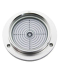 Jinhxofs 80mm Circular Spirit Level Gauge with Sturdy Silver Metal Case, clear face and markings for accurate leveling.