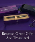 24 Karat Gold Luxury Rollerball Pen With Gloss Black Finish Boss Level Writing Instrument Elite Executive Gift Set for Men and Women in box