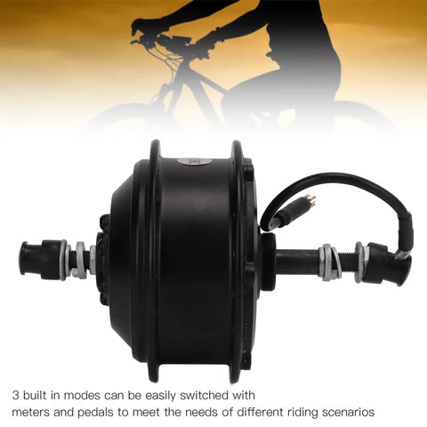 36 Volt 250 Watt Rear Wheel Hub Motor Built Like A Tank With Aluminum Alloy Frame, side view showing connections and features.