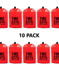 Heavy Duty Fire Extinguisher Covers 10 Pack Waterproof fit 20 lb tanks displayed in bright red for outdoor protection.
