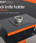 Ergonomic CNC Tool Holder Workbench Featuring BT40 Lock Station And Heavy Duty Disassembly Table with lock knife holder detail