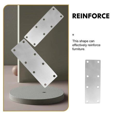 4 Pack Stainless Steel Flat Brace Mending Brackets Heavy Duty Fixing Plates for easy furniture repair and shelf connectors.