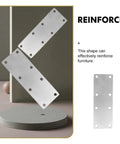 Heavy Duty Stainless Steel Corner Bracket Set For Wood Furniture Repair 4 Pack Flat Braces shown with drilled holes