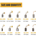 30 Pcs Electric Motor Carbon Brushes Set With 10 Assorted Sizes Replacement Kit for power tools, sizes visible in image.