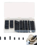 Rubber Vacuum Cap Kit for Hoses and Tubes, 80 Piece Assortment with 1.26 Inch Caps, in storage box, durable seals shown on part