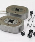 Two Pack 12 Inch Electric Trailer Brake Magnet Kits 21025 Replacement For RV OEM showing magnets, springs, and clips.