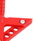 Close-up of aluminum angle tool showing precise markings, part of Beast Pro Grade 45 Degree And 90 Degree Position Ruler.