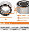 Pair Front Wheel Bearing And Hub Replacement For Ford Focus 2000 2011 Fiesta 2011 2013 And Mazda 2 2011 2013 Built To Roll Durable Precision Machined For Smooth Quiet Rides, showing dimensions and part numbers