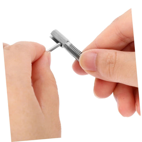 Heavy Duty Steel Spring Loaded Plunger Lock Pin With Knurled Thumb Grip And Quick Release Mechanism For Industrial Gear and Mechanical Hardware being held.