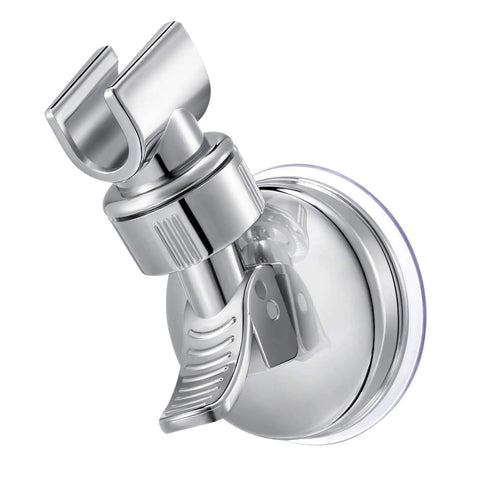 Adjustable Shower Head Holder With Removable Suction Cup No Drill Wall Mount Chrome Polished Finish For Marble Glass Metal Ceramic Durable ABS PVC Grip Easy Install