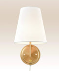 Bedroom Bedside Wall Lamps Set Of 2 Gold Brass Plug In Or Hardwired Wall Sconces With Fabric Shades For Living Room Modern Farmhouse Style