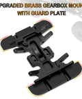 32g Brass Gearbox Mount and Skid Plate for Axial SCX24 Deadbolt C10 JLU Gladiator Bronco shown close-up
