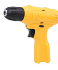 Badass Cordless Drill Driver With 3 8 Inch Chuck And 15 Nm Torque For Drilling Wood Brick Tile And Home Repair Projects side view of yellow drill