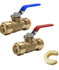 Pack Of 2 1/2 Inch Push Fit Full Port Ball Valves For Hot And Cold Water With Disconnect Clip Quick Tool Free Installation Lead Free Brass UPC Certified Connects Pex CPVC And Copper Pipe O Ring For Leak Free Seals