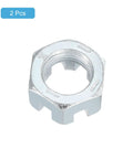 Beefed-Up Heavy Duty 3/4-16 UNF Hex Slotted Nut Grade 6.8 Zinc Plated Carbon Steel For Machinery Repair, Durable Silver Hardware, 1.17 Inch Across Flats, 16 Threads, Slotted Locking Nut, 2 Pack, 2 pcs