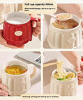 Dual Pack 600 Ml Electric Heated Milk Cup Portable Coffee Warmer With Three In One Design For Boiling Water And Slow Stewing, featuring a red and white color design.