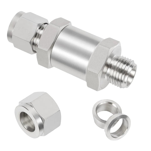 Yoebor 304 stainless detachable compression check valve, 3/8 OD x 3/8 OD, with nut and two ferrules