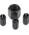 Replacement Collet And Nut Kit For RotoZip Spiral Saw Tools And Drywall Routers Includes One Eighth Inch Collet One Five Thirty Second Inch Collet And One Quarter Inch Collet With Nut