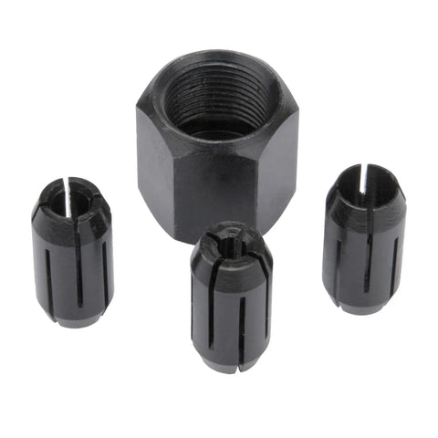 Replacement Collet And Nut Kit For RotoZip Spiral Saw Tools And Drywall Routers Includes One Eighth Inch Collet One Five Thirty Second Inch Collet And One Quarter Inch Collet With Nut
