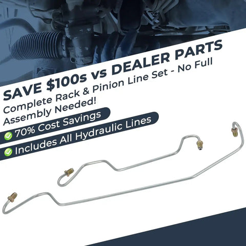Hard Hydraulic Rack And Pinion Transfer Line Replacement For Dodge Dakota 2005 2010 And Mitsubishi Raider 2006 2009 Durable Steel Build Leak Proof Easy Bolt On Long Lasting Performance For Tough Truck Duty