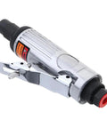 Top Shelf Quarter Inch Straight Shank Air Die Grinder Delivering A Badass 25000 Rpm Rush, featuring metal housing and quick connect collet.