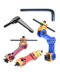 Universal Adjustable Cnc Mill Work Piece Stop Locator For Lathe Machine No Sweat Setup Rig features multi-colored positions and M10 threaded fixtures.