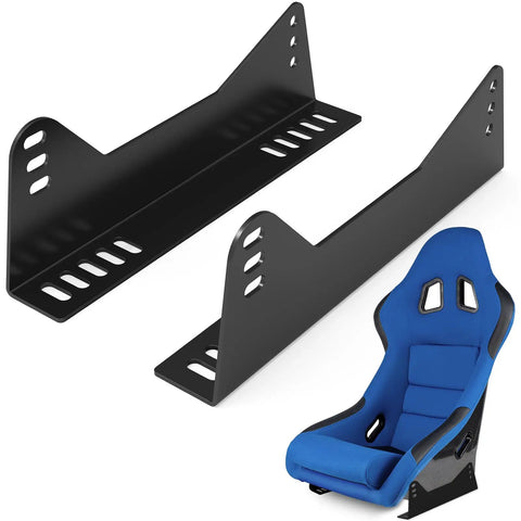 Universal Bucket Seat Mounting Bracket Kit 2 Pack Heavy Duty L Shape Side Mount Brackets For FRP And Carbon Fiber Racing Seats Black