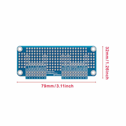 Prototyping Board Kit For Flipper Zero Expansion, Blue Breadboard Set with dimensions 79mm x 32mm, used for DIY hardware development.
