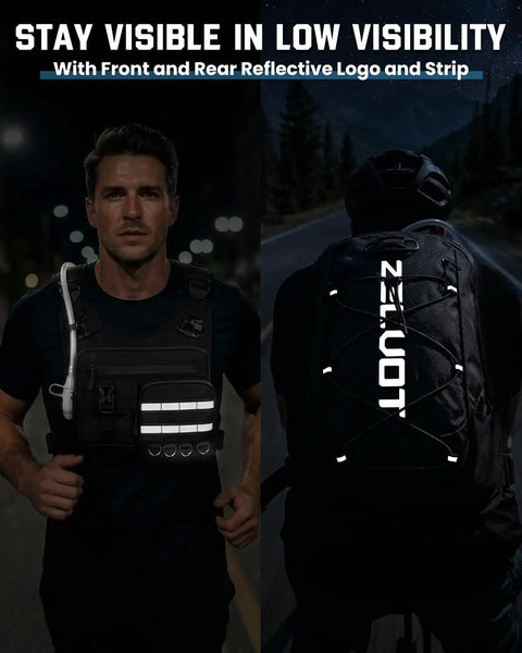 12L Hydration Running Vest for Men With On the Go Storage for Running and Cycling, reflective details at night