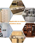 Collage showing various kitchen and furniture doors for Mini Magnetic Cabinet And Door Latch Closures Pack Of 4 With 5 Lb Magnets