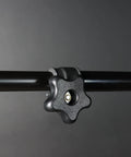Side view of 5/16 Inch Threaded Knob Kit With Bolts And Washers, attached to a T-track, showing clamping knob in use.
