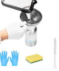 Using stainless steel resin funnel with double strainer, dual filter cup for SLA DLP LCD UV resin cleaning kit, includes gloves, sponge, brush.