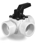 3 Way Pool Diverter Valve Replacement Slip Valve 1-1/2 Inch For Pools And Spas White With Self Locking Handle