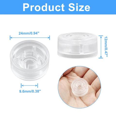 Dimensions of 20 Pack Black Guitar Pedal Footswitch Toppers Protective Caps Made From PVC Durable Wear Resistant Covers
